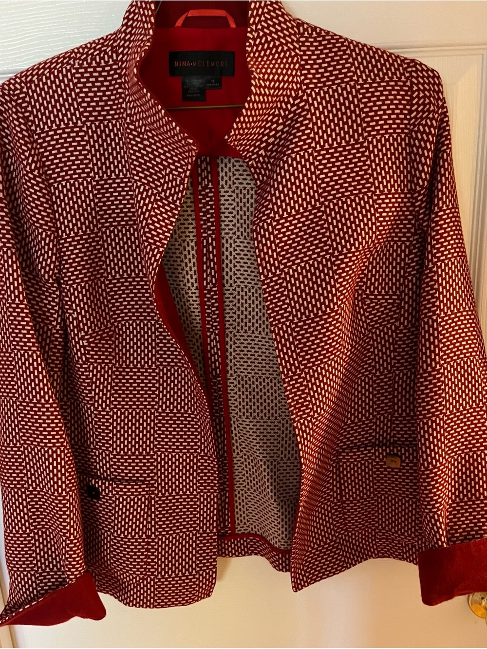 Nina McLemore Red Patterned Women's Blazer